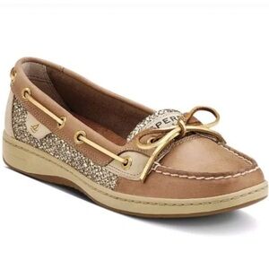 Sperry Top-Sider Gold and Tan Angel Fish Boat Loafer Women’s 9.5